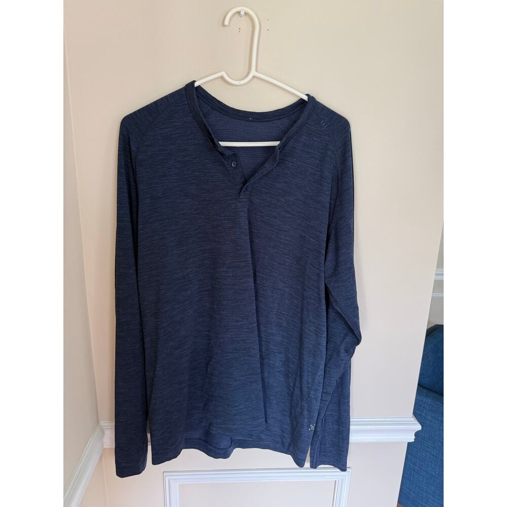 Lululemon | Men’s Blue Henley Metal Vent Tech Long Sleeve Activewear Workout - Picture 3 of 12